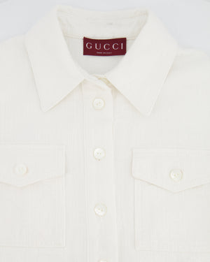 Gucci White Denim GG Jacquard Mini Dress Size IT 36 (UK 4) RRP £1,850