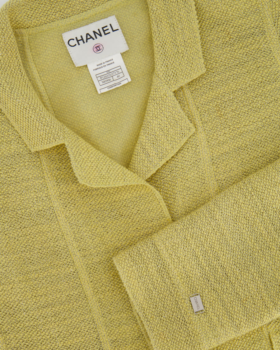 Chanel Yellow Blazer Jacket With Transparent CC Logo Buttons FR 40 (UK 12)