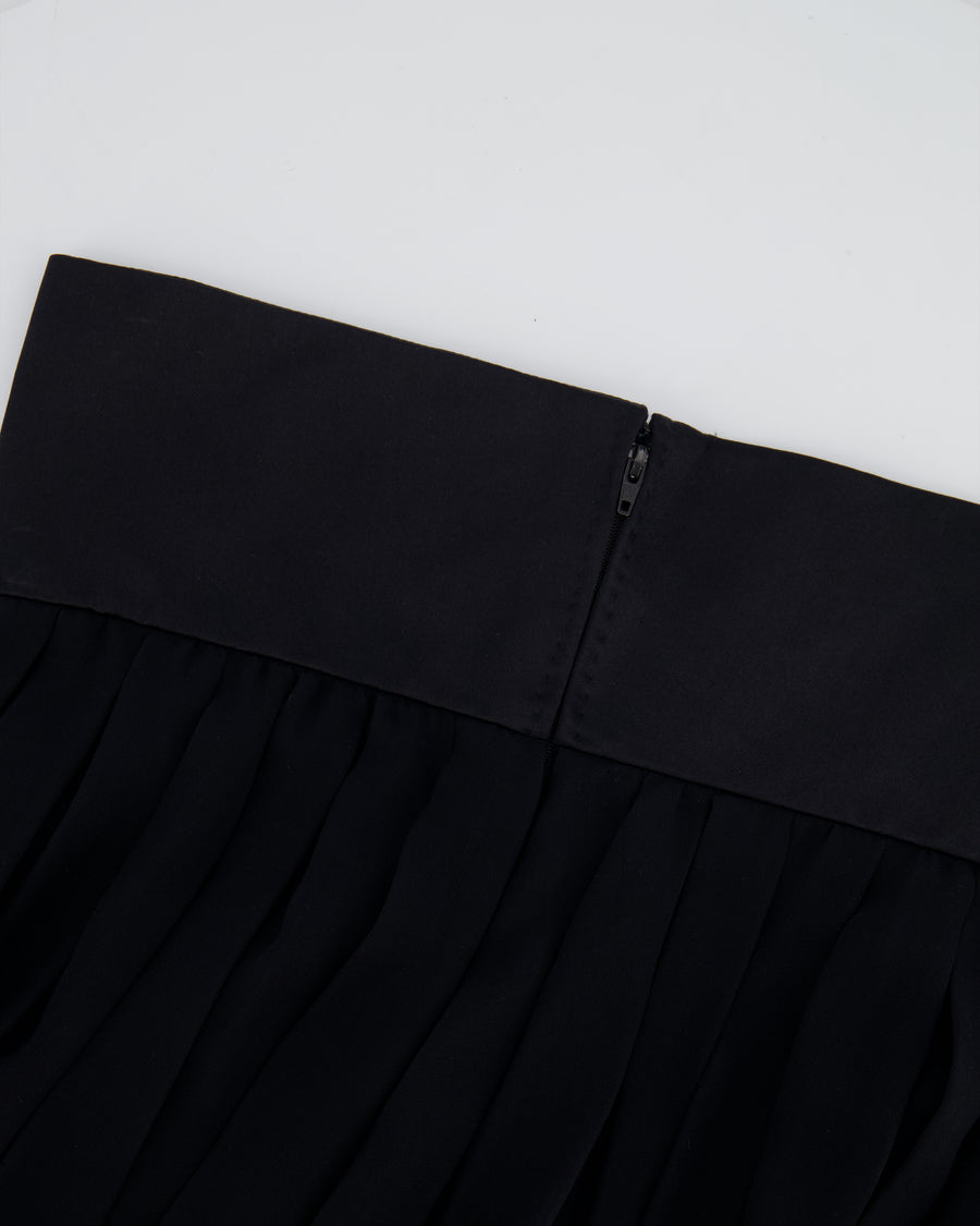 Chanel Vintage Black Silk Long Skirt with Tulle Size FR 40 (UK 12)