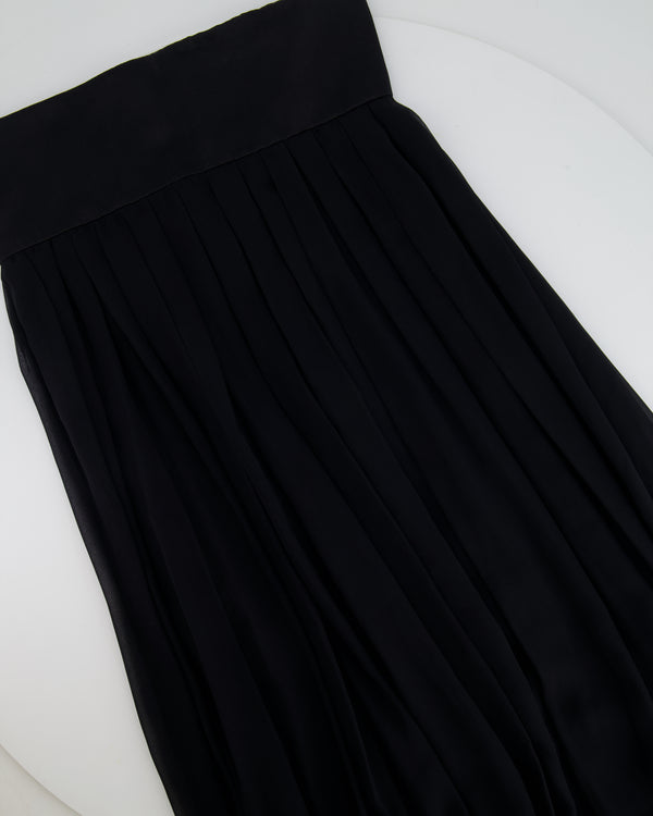 Chanel Vintage Black Silk Long Skirt with Tulle Size FR 40 (UK 12)
