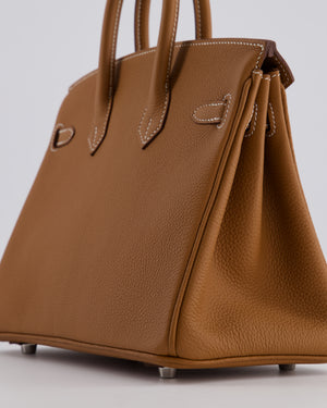 *RARE* Hermès Birkin 25 Retourne Bag in Gold Togo Leather with Brushed Palladium Hardware