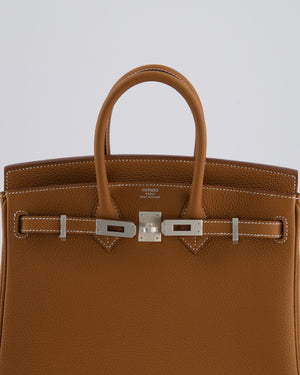 *RARE* Hermès Birkin 25 Retourne Bag in Gold Togo Leather with Brushed Palladium Hardware