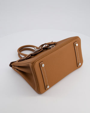 *RARE* Hermès Birkin 25 Retourne Bag in Gold Togo Leather with Brushed Palladium Hardware