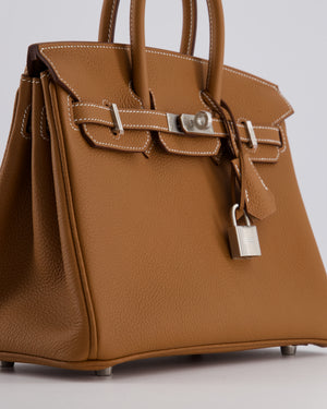 *RARE* Hermès Birkin 25 Retourne Bag in Gold Togo Leather with Brushed Palladium Hardware
