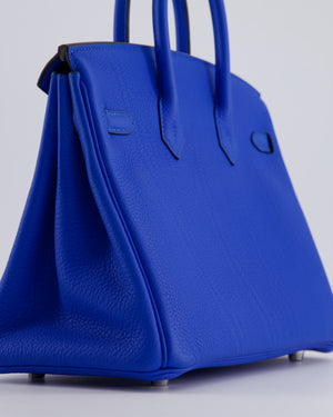 Hermès Birkin 25 Retourne Bag in Bleu Hydra Togo Leather with Palladium Hardware