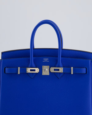 Hermès Birkin 25 Retourne Bag in Bleu Hydra Togo Leather with Palladium Hardware