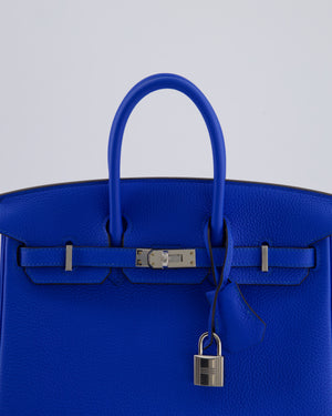 Hermès Birkin 25 Retourne Bag in Bleu Hydra Togo Leather with Palladium Hardware