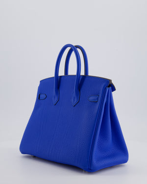 Hermès Birkin 25 Retourne Bag in Bleu Hydra Togo Leather with Palladium Hardware