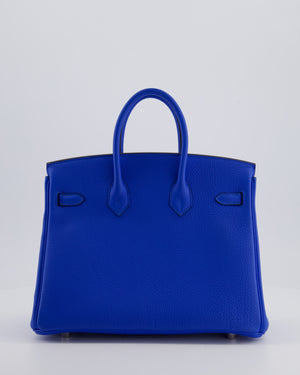 Hermès Birkin 25 Retourne Bag in Bleu Hydra Togo Leather with Palladium Hardware