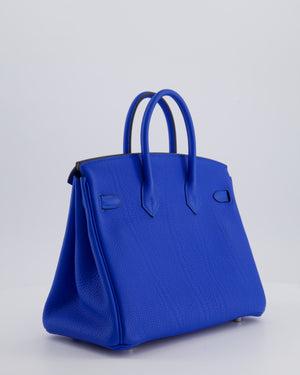Hermès Birkin 25 Retourne Bag in Bleu Hydra Togo Leather with Palladium Hardware