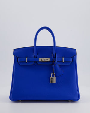 Hermès Birkin 25 Retourne Bag in Bleu Hydra Togo Leather with Palladium Hardware