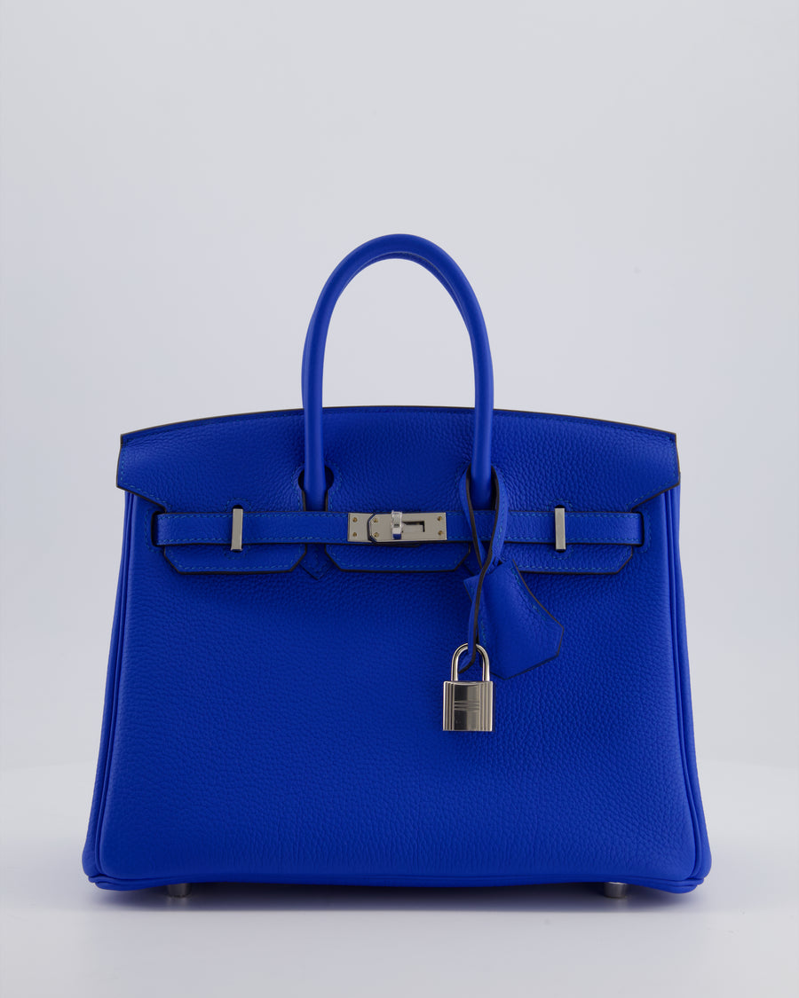 Hermès Birkin 25 Retourne Bag in Bleu Hydra Togo Leather with Palladium Hardware