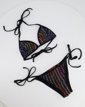 Missoni Black and Multicolour Bikini Set with Sequins Size IT 40 (UK 8) RRP £450