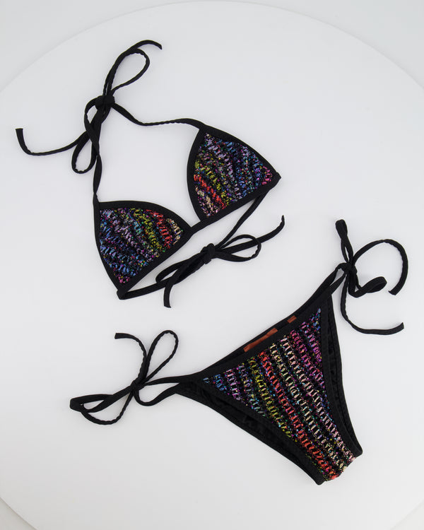 Missoni Black and Multicolour Bikini Set with Sequins Size IT 40 (UK 8) RRP £450
