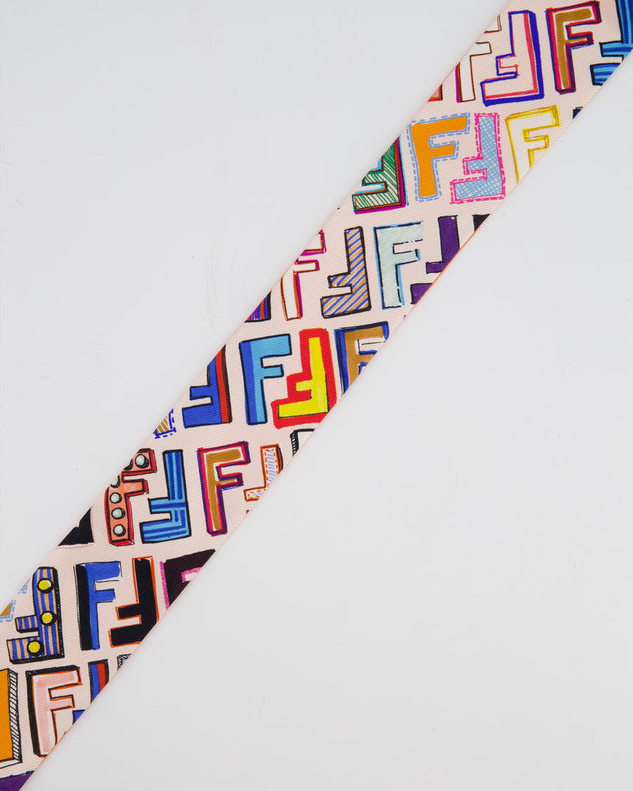 Fendi Multicolour & Orange Silk Printed Logo Wrappy RRP £170
