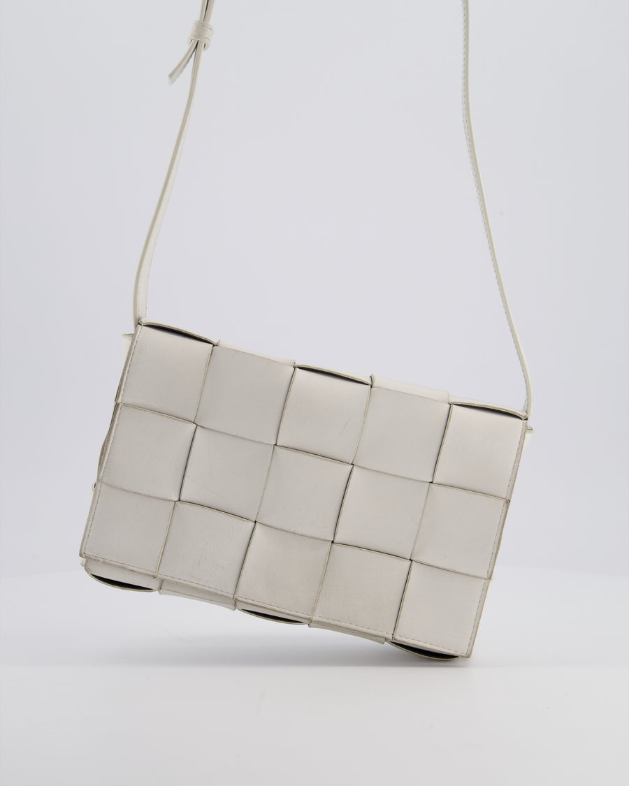 Bottega Veneta Off White Small Cassette Intrecciato Leather Bag RRP £1,970