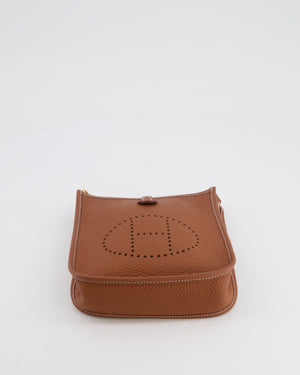 Hermès Mini Evelyne Bag in Gold Clemence Leather with Gold Hardware