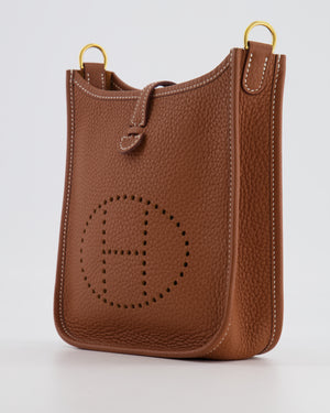 Hermès Mini Evelyne Bag in Gold Clemence Leather with Gold Hardware