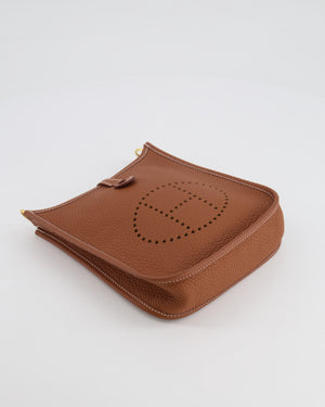 Hermès Mini Evelyne Bag in Gold Clemence Leather with Gold Hardware