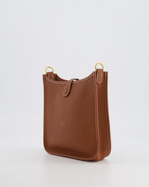 Hermès Mini Evelyne Bag in Gold Clemence Leather with Gold Hardware