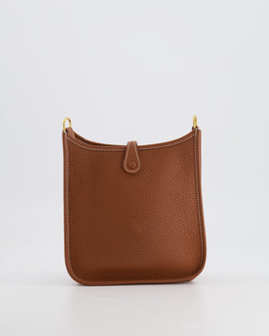 Hermès Mini Evelyne Bag in Gold Clemence Leather with Gold Hardware