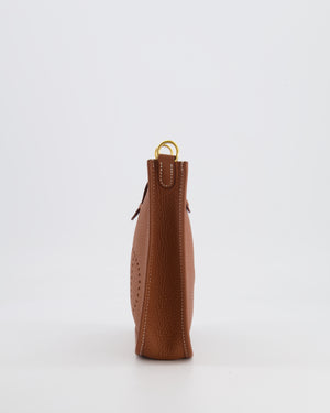 Hermès Mini Evelyne Bag in Gold Clemence Leather with Gold Hardware