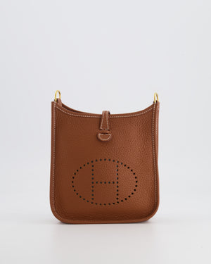 Hermès Mini Evelyne Bag in Gold Clemence Leather with Gold Hardware