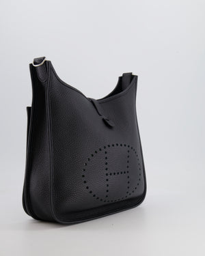 Hermes Evelyne III 29 Bag in Black Clemence Leather with Palladium Hardware