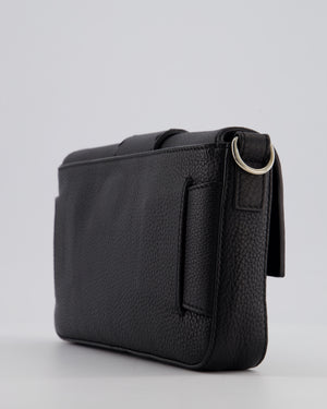 *MENSWEAR* Fendi Black Selleria Baguette Bag In Grained Leather with Silver Hardware