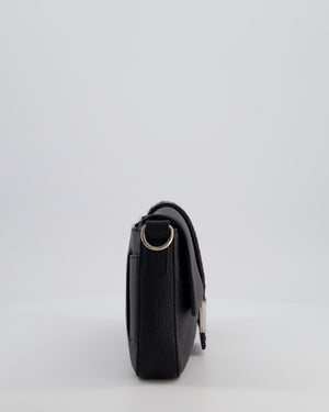 *MENSWEAR* Fendi Black Selleria Baguette Bag In Grained Leather with Silver Hardware