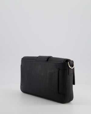 *MENSWEAR* Fendi Black Selleria Baguette Bag In Grained Leather with Silver Hardware