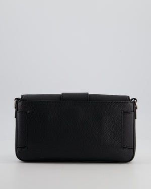 *MENSWEAR* Fendi Black Selleria Baguette Bag In Grained Leather with Silver Hardware