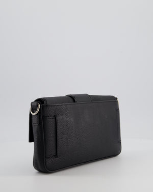 *MENSWEAR* Fendi Black Selleria Baguette Bag In Grained Leather with Silver Hardware