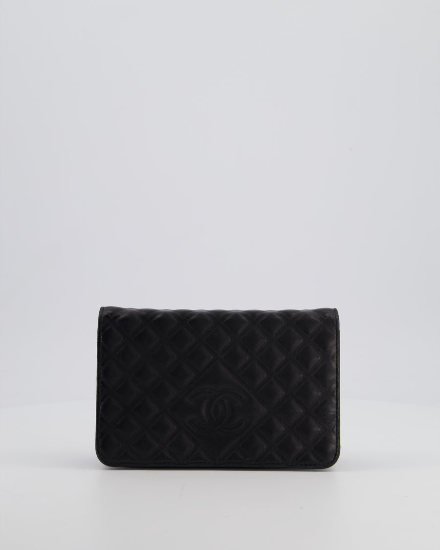Chanel Black Wallet on Chain Bag in Lambskin Leather with Silver Hardware