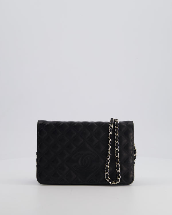 Chanel Black Wallet on Chain Bag in Lambskin Leather with Silver Hardware