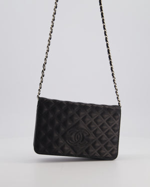Chanel Black Wallet on Chain Bag in Lambskin Leather with Silver Hardware