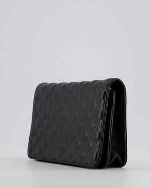Chanel Black Wallet on Chain Bag in Lambskin Leather with Silver Hardware