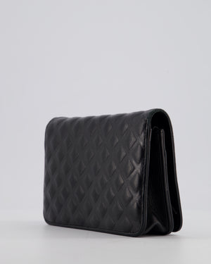 Chanel Black Wallet on Chain Bag in Lambskin Leather with Silver Hardware