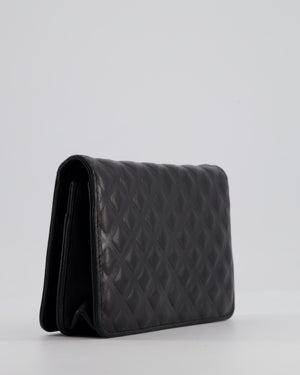 Chanel Black Wallet on Chain Bag in Lambskin Leather with Silver Hardware