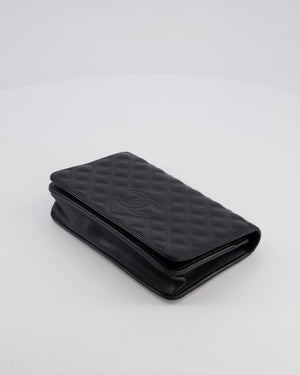 Chanel Black Wallet on Chain Bag in Lambskin Leather with Silver Hardware