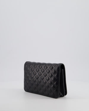 Chanel Black Wallet on Chain Bag in Lambskin Leather with Silver Hardware