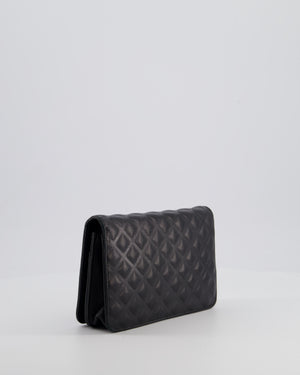 Chanel Black Wallet on Chain Bag in Lambskin Leather with Silver Hardware