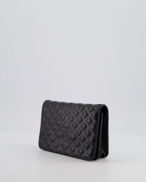 Chanel Black Wallet on Chain Bag in Lambskin Leather with Silver Hardware