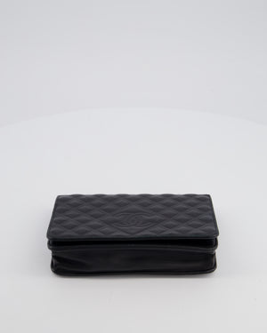 Chanel Black Wallet on Chain Bag in Lambskin Leather with Silver Hardware