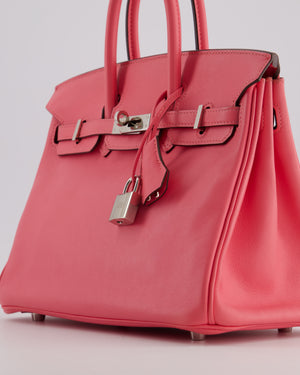 Hermès Birkin 25 Retourne Bag in Rose Azalee Swift Leather with Palladium Hardware