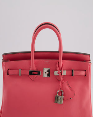 Hermès Birkin 25 Retourne Bag in Rose Azalee Swift Leather with Palladium Hardware