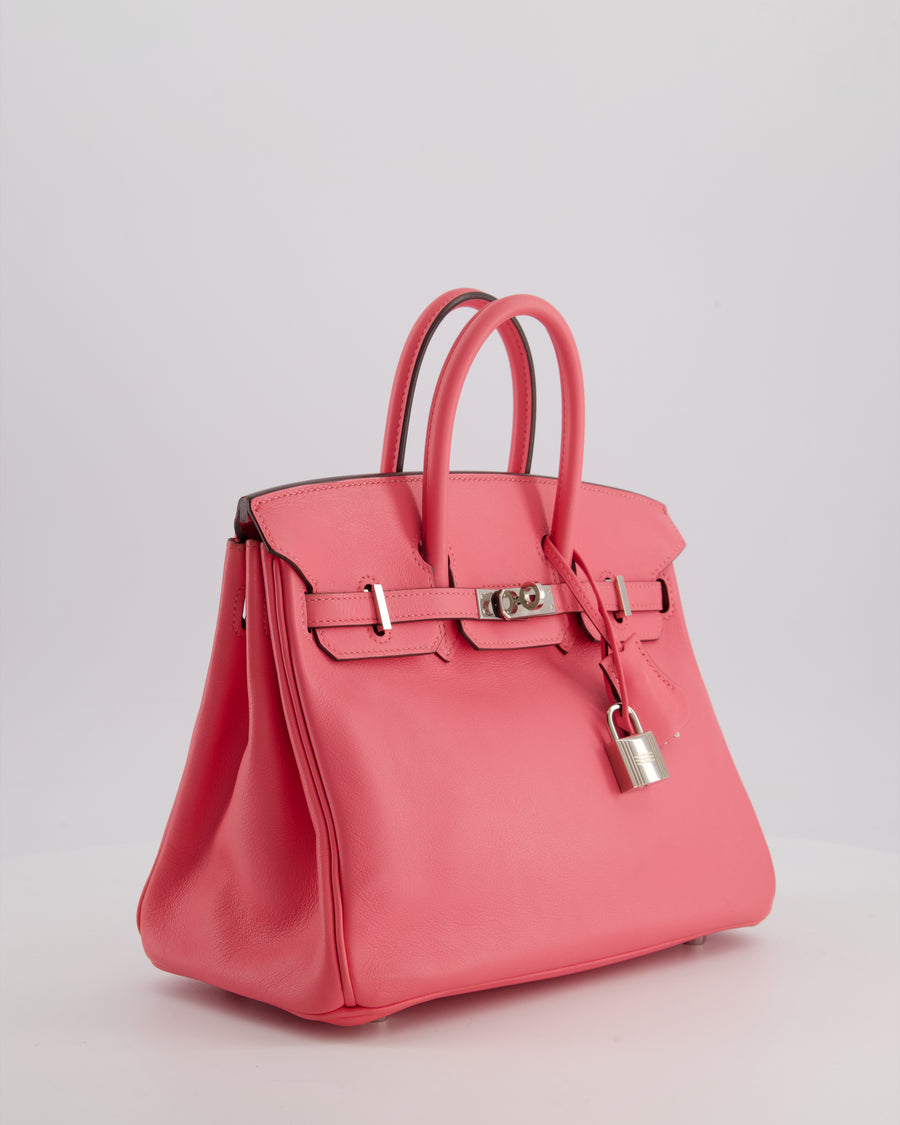 Hermès Birkin 25 Retourne Bag in Rose Azalee Swift Leather with Palladium Hardware