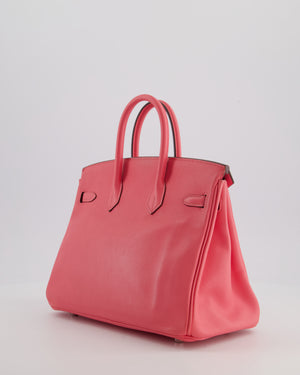 Hermès Birkin 25 Retourne Bag in Rose Azalee Swift Leather with Palladium Hardware
