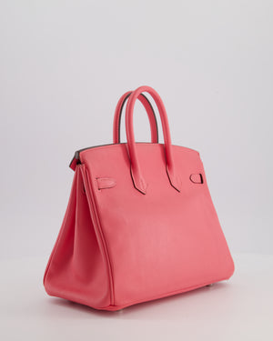Hermès Birkin 25 Retourne Bag in Rose Azalee Swift Leather with Palladium Hardware