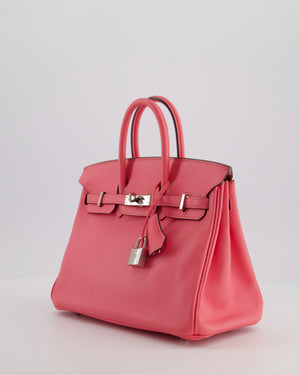 Hermès Birkin 25 Retourne Bag in Rose Azalee Swift Leather with Palladium Hardware